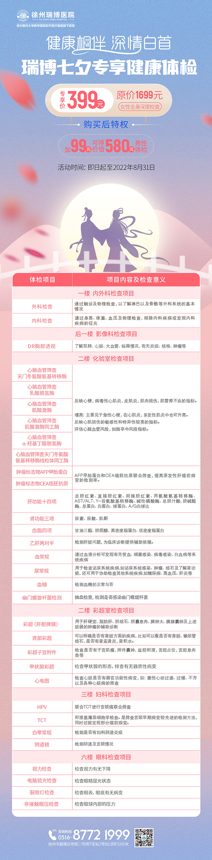 瑞博七夕专享健康体检（女性）